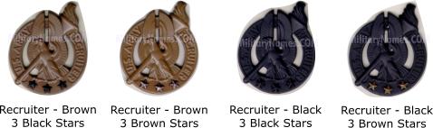 METAL RECRUITER QUALIFICATION BADGES